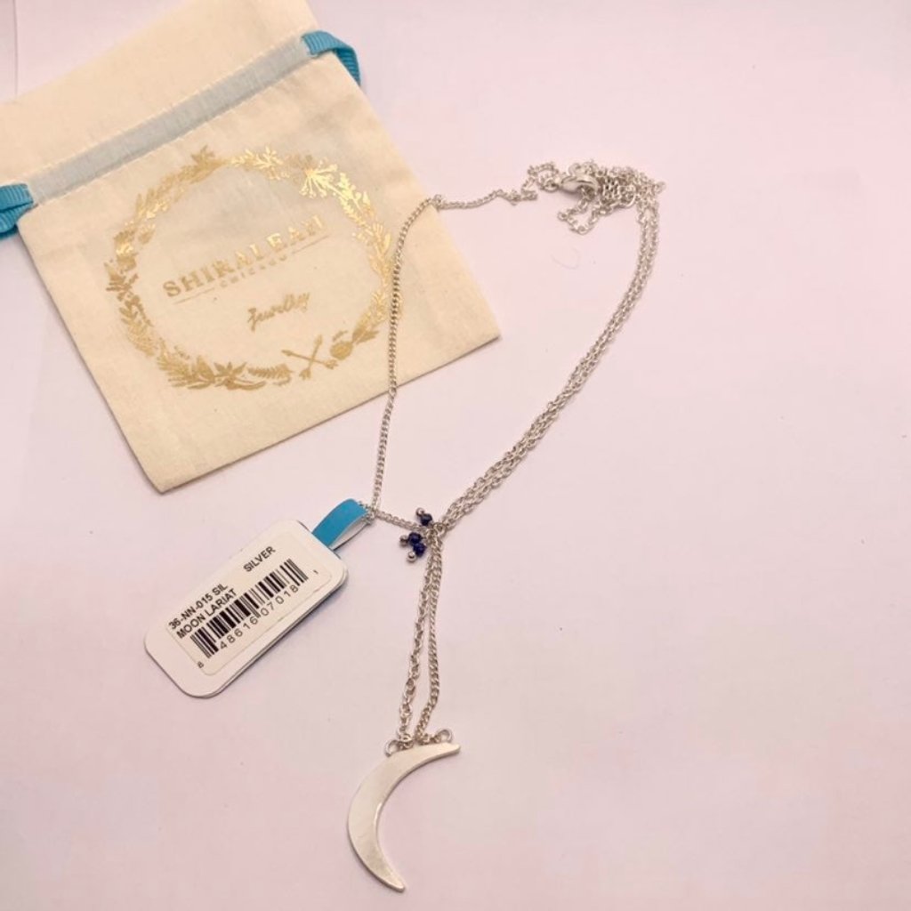 Shiraleah Silver Necklace Cadena Silver Half Moon Chain 5$